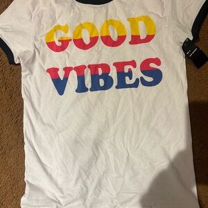 Women's Good Vibes White T-Shirt